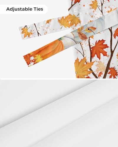 Orange Hello Herbst Volant Vorhänge zum Binden 12" B x 42" L (1er Pack) Orange Weiß - Bild 8 von 8