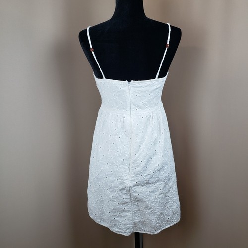 Vestido Rampage Talla 6 Babydoll Ojales Blanco Algodón Y2K Vaquera Coqueta Boho Hada - Imagen 3 de 13