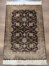 Small Silk Hereke Rug 2x3, Plum, Fine 500 KPSI