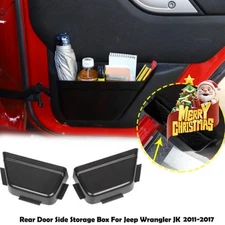 Black Rear Door Net Pocket Storage Box Organizer For Jeep Wrangler JK 11-17 4Dr