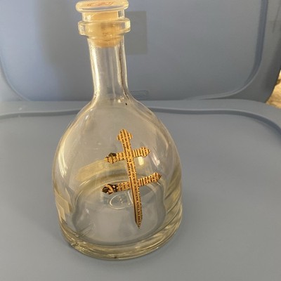 D USSE COGNAC VSOP 375 ML BOTTLE EMPTY W/ GLASS TOP EXC. CONDITION FRANCE