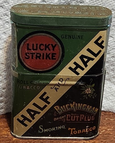 Half And Half Buckingham Collapsible Pocket Tobacco Tin Empty
