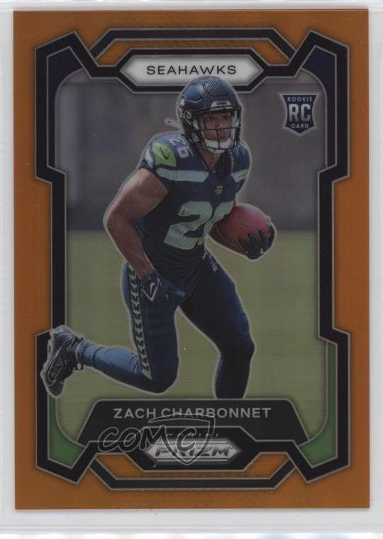 2023 Panini Prizm Rookies Orange Prizm 124/249 Zach Charbonnet #392 01y8