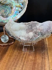 Pink Amethyst Sugar Druzy Pine Raw Specimen Crystal 272g with stand