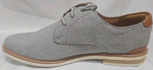 Zapato de vestir Oxford Florsheim Highland de lona con punta lisa para hombre talla 14 M gris nuevo sin caja - Imagen 6 de 13