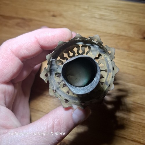 Antigua lámpara de aceite de latón quemador desconocido P&A Victor Kosmos estilo mecha queroseno parte - Imagen 10 de 15