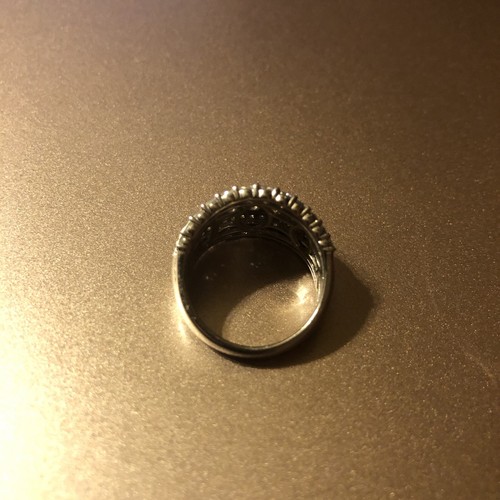 1.00CTW Real Diamond 10K White Gold Graduating Signet Ring Size 63/4 (5.7 Grams - Picture 10 of 11