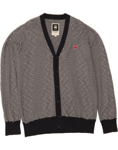 G-STAR RAW Herren Strickjacke Pullover XL Grau Chevron Baumwolle DB55