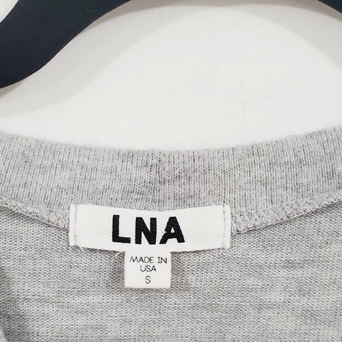 LNA Cut Out Strick Pullover hellgrau Bolero langarm Damen S leise Luxus - Bild 3 von 10