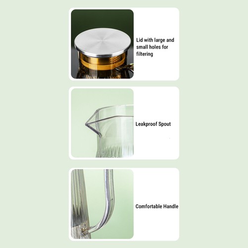 New 1500ml Clear Acrylic Water Pitcher With Lid Sturdy Large Capacity For Family - Picture 22 of 24