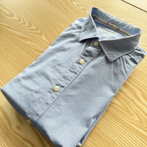 Napapijri Urban Fit Shirt Mens Large Blue Striped 23" Pit-to-Pit Long Sleeve Men - Bild 2 von 14