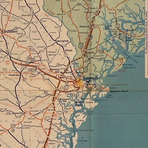 Vintage 70s 1974 Gulf Oil Tourgide Road Map Georgia North and South Carolina - Picture 11 of 14