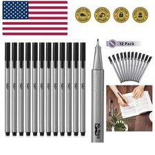 Black Fineliner Pens, 12 Pack, Fine Point, Fine Liners, Art  School Supplies...