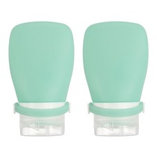 2 Pcs 2 oz Silicone Squeeze Bottle, Refillable Travel Bottles, Light Green