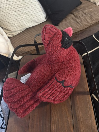 Pottery Barn Kardinal geformtes Kissen Feiertage Weihnachten Vögel neu mit Etikett - Bild 3 von 7