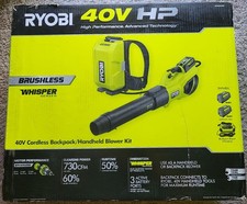 RYOBI 40V Brushless Whisper Series 190 MPH 730 CFM Backpack Leaf Blower Battery!