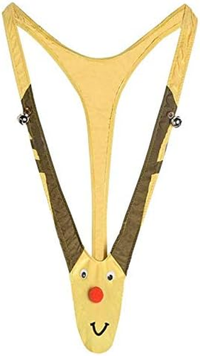 Rentier Mankini lustiger Herren Tanga Knebel weiß Elefant Weihnachten Party Kostüm - Bild 12 von 12