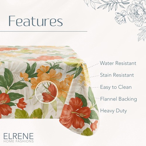 Elrene Home Fashions Callisto Tropical 70" x 52" (Set of 1), Yellow - Picture 4 of 7