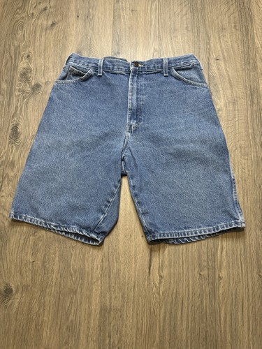 Dickies Relaxed Fit Blue Denim Carpenter Workwear Shorts Mens Size 36