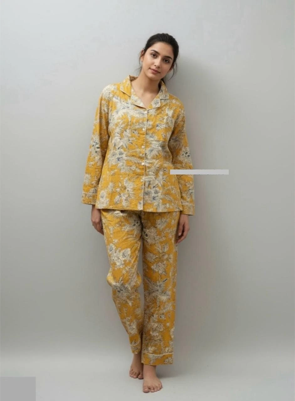Indian Handcrafted Floral Hand Block Print Women’s Cotton Lounge Wear
