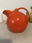 Fiesta Orange Harlequin Ball Jug Water Pitcher Vintage Uranium Glaze *Hairline*