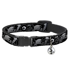 Cat Collar Breakaway with Bell Colorado Skier/Snowboarder Black/White/Grays NARR