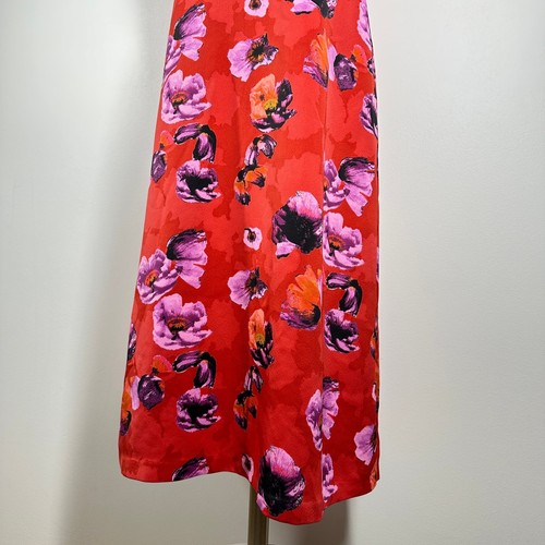 Banana Republic Womens Sleeveless Floral Midi Dress Red Lined Empire Waist 4 - Picture 5 of 11