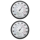 2 pcs Wall Mounted Temperature Thermometer Outdoor Thermometer Humidity Gauge