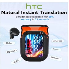 HTC NE20 Bluetooth 6.0 Wireless Earbuds AI Translator OWS LCD Touch Headphones