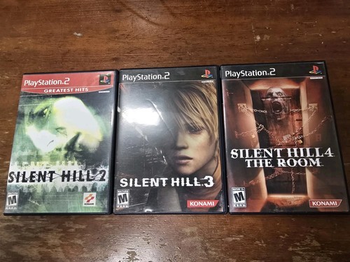 Silent Hill 2, 3 & Silent Hill 4: The Room PS2 CIB Top Zustand mit Anleitungen
