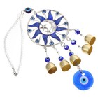 Blue Sun Decoration Mother Hanging Wind Chime Evil Eye Pendant with Bell
