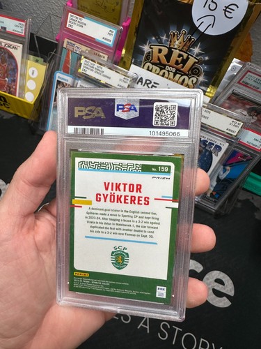 2023-24 PANINI PRIZM OPTIC VIKTOR GYOKERES DONRUSS SOCCER #159 (RC) PSA NM-MT 8 - Photo 2/2