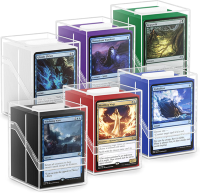 #ad #ad 6 Pack Card Deck Boxes Clear Commander Deck Case with 600Pcs Card Sleeves and D $18.60