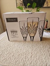 Godinger Dublin Collection Shannon CHAMPAGNE FLUTES 6 Oz Set of 4 NEW