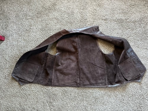 Leather Works U.S.A.  Gr. 48 braune Leder Biker Weste Taschen LESEN OHNE KNÖPFE - Bild 6 von 6