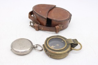 C x2 Antique WW1 Era Military Issue Compass inc.Leather Cased Dated 1917 & 1918