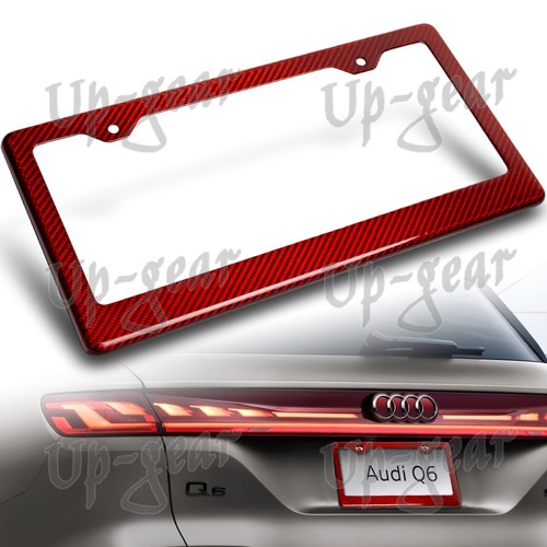 Universal 1XType-1 Real Red Carbon Fiber License Plate Cover Frame Front & Rear - Bild 1 von 5
