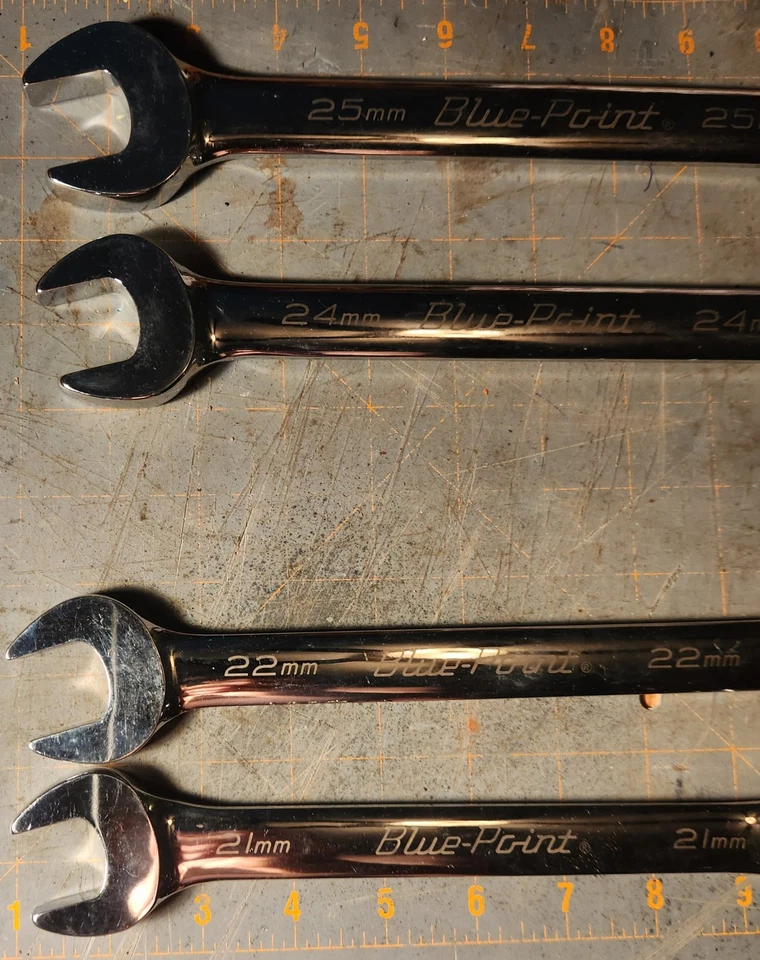 Juego de llaves combinadas de trinquete Blue-Point BOERM 21-25 mm métricas 4 piezas herramientas Foto 2 de 4