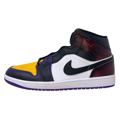 Air Jordan 1 Mid 'LA to Chi' Red Black Sneakers, Size 12 BNIB