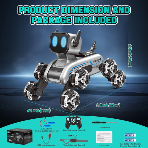 Remote Control Robot Dog Toy for Kids,2.4Ghz 8WD Gesture Sensing Stunt Rc Cars w - Picture 6 of 12