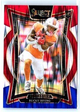 2024 Panini Select #4 Bucky Irving Red & Blue Prizm Shock RC