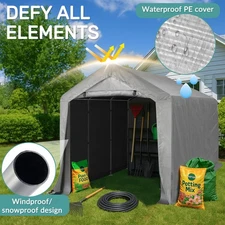 8x12 ft Storage Shed Shelter Carport Outdoor Heavy Duty Canopy Tent Garage
