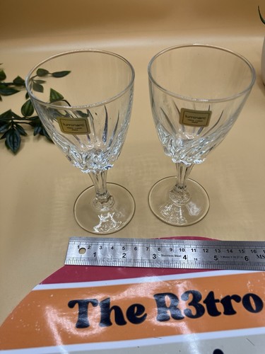 VINTAGE LUMINARC FRANCE VERRERIE CRYSTAL CORDIAL  ETCHED GLASSES LOT OF 2 - Picture 3 of 7