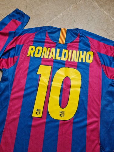 Vintage Trikot Nike FC Barcelona Football Shirt 05/06 Langarm Ronaldinho 10 - Bild 15 von 24