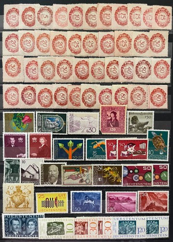AG Liechtenstein, Selection of MHOG & MNHOG stamps.