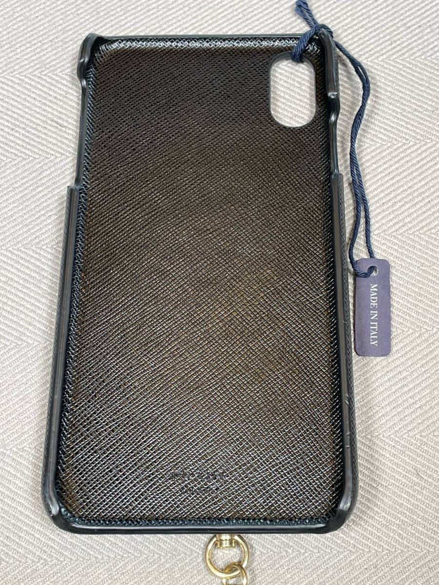 PRADA プラダ iPhoneケースX・XS SAFFIANO PRADA iPhone XS Max iPhone case Prada Saffiano black studs chain