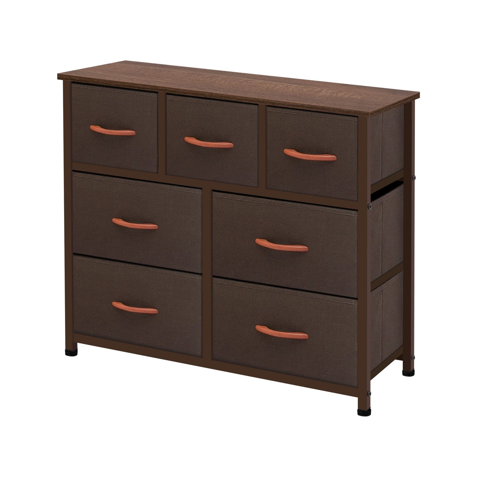 Органайзер для хранения AZL1 Life Concept с 7 выдвижными полками в шкафу Прочная рама кофейного цвета