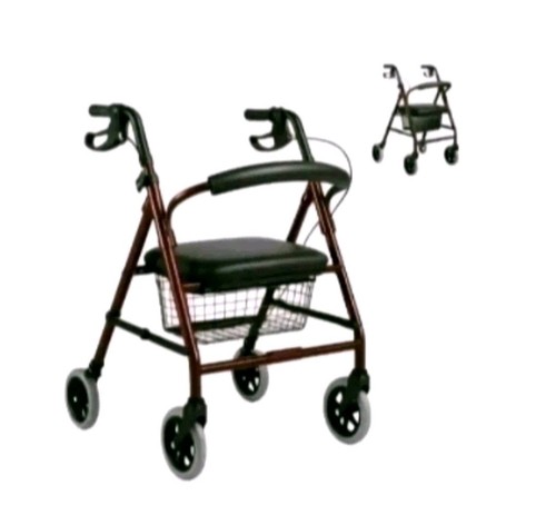 Rollator Faltbar Gehhilfe Bremsen Sitz Rückenlehne Escorial Burdeos Mobiclinic - Bild 4 von 6
