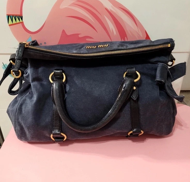 Blue Leather Exterior Miu Miu Bags & Handbags for Women for sale
