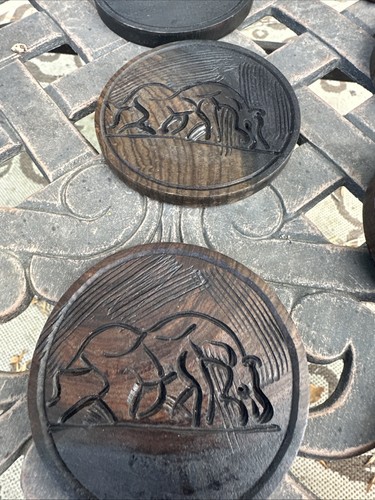 Juego de montaña rusa africana tallada a mano ébano madera de hierro safari jirafa rinoceronte (9) - Imagen 9 de 14
